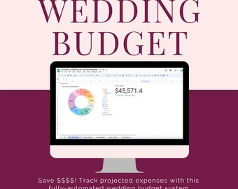 Wedding Budget Spreadsheet Template | Wedding Dashboard | Actual vs Projected Costs | Aesthetic Spreadsheet | Google Sheets & Excel Template