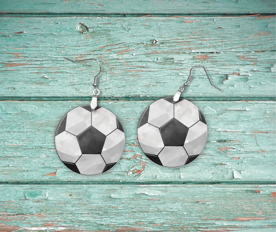Monogrammed Soccer Ball Earrings Soccer Themed Earrings Etsy