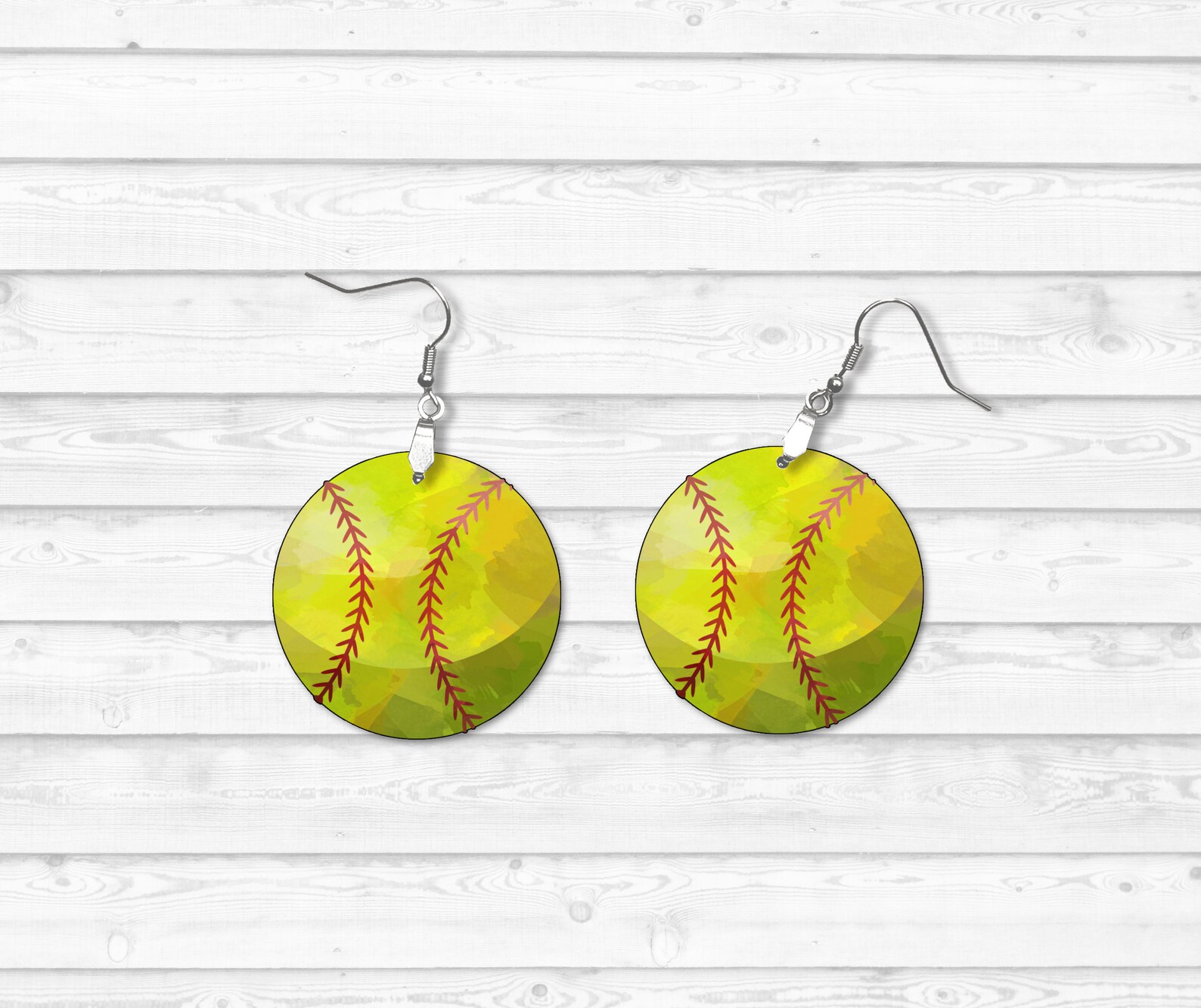 Monogrammed SoftBall Earrings Softball Themed Earrings Etsy