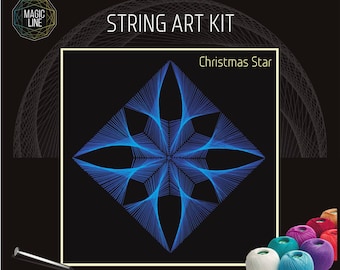 String art kit, string art kit Christmas star, mandala patterns, nail and string art kits, DIY, mandala kits, zen gift, string art pattern