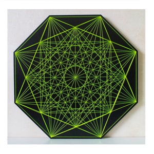 string art COSMIC CHRYSANTHEMUM sacred geometry wall hanging wall art home decor mandala spiritual meditation art yoga studio design