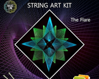 String art kit "The Flare-1", DIY, mandala, nail and string art kits, art kits patterns, do it yourself, string art