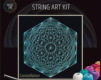 String art kit, string art kit, Сonstellation, DIY, mandala, nail and string art kits, art kits patterns, do it yourself string art