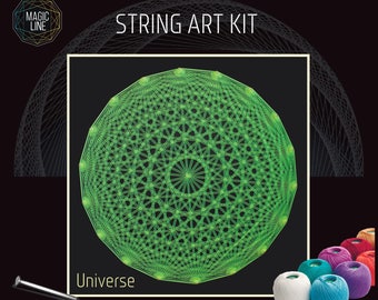 String art kit, string art kit Universe, mandala patterns, mandala kits, zen gift, do it yourself string art, DIY, Sacred geometry