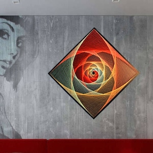 Wall Hangings ROSE  stringart sacred geometry Interior design psychedelic Yoga art Feng shui wall art wall décor Mandala Zen 3D art
