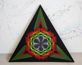 TRIANGLE string art sacred geometry string art geometry mandala zen  decor wall hangings spiritual picture special gift yoga studio design