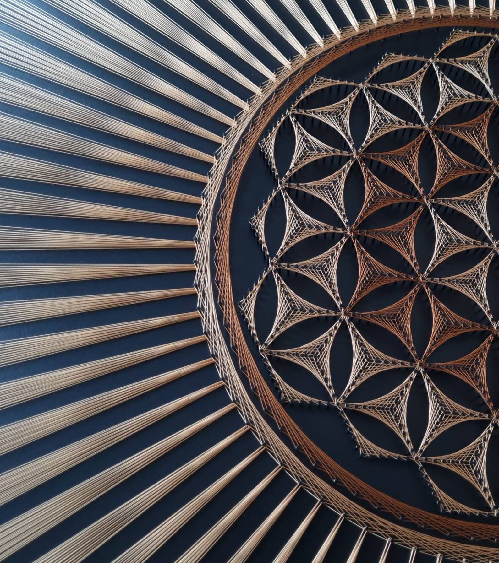 String Art FLOWER OF LIFE Mandala Sacred Geometry Psychedelic Wall Art ...