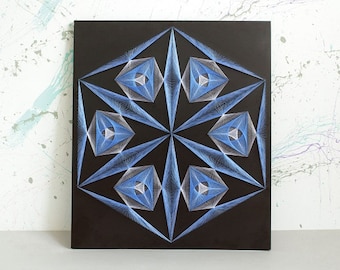 CRISTAL - símbolo de eternidad, arte de cuerdas, mandala, zen, geometría sagrada, arte de pared, imágenes, decoración del hogar, decoración de paredes, arte de uñas, tapiz