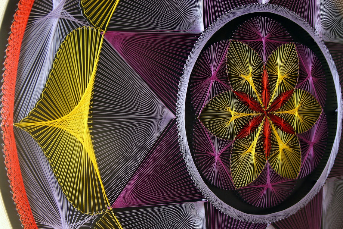 String art sacred geometry psychedelic string art home decor | Etsy