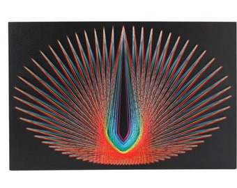 YONI RAINBOW-symbol of the feminine, string art, sacred geametry, modern art, 3Dart, zen, spiritual gift