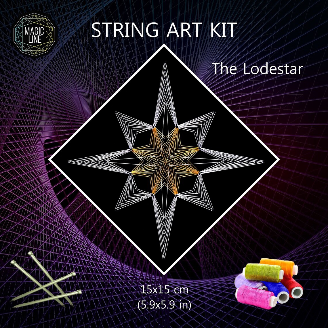 String Art Kit the Lodestar DIY Mandala Nail Etsy