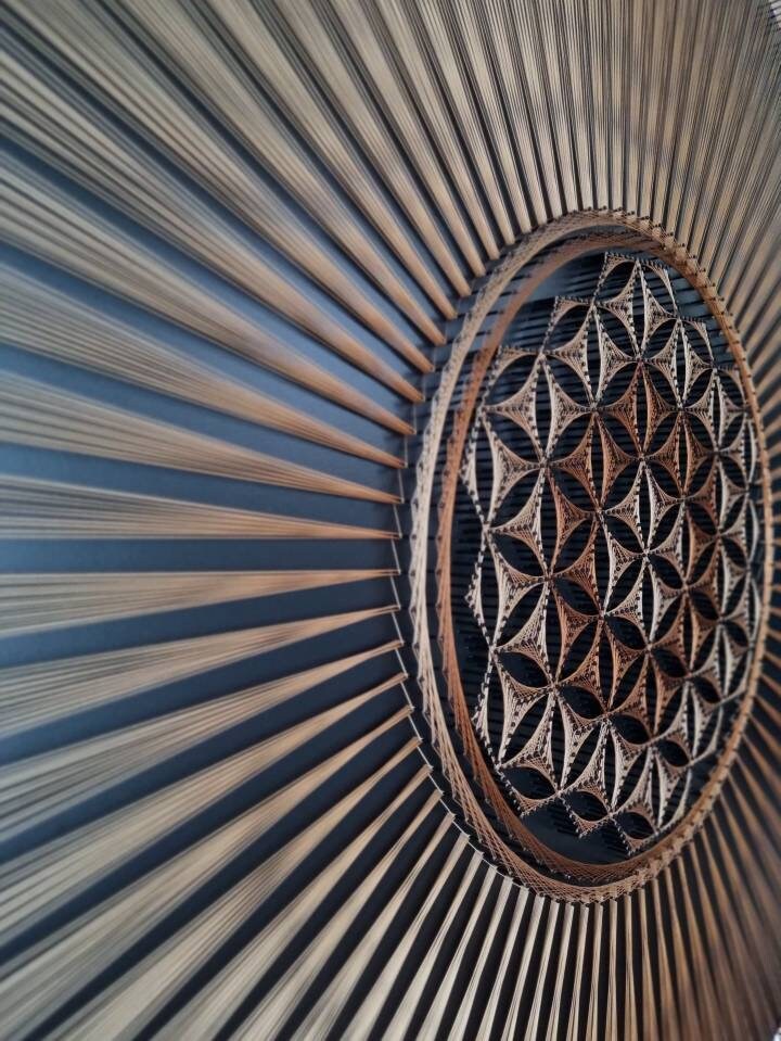 String Art FLOWER OF LIFE Mandala Sacred Geometry Psychedelic Wall Art ...
