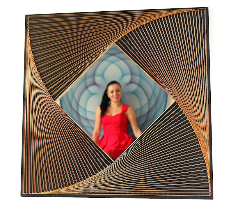 String Art Mirror Geometry Decor String Art Home Decor Wall Etsy