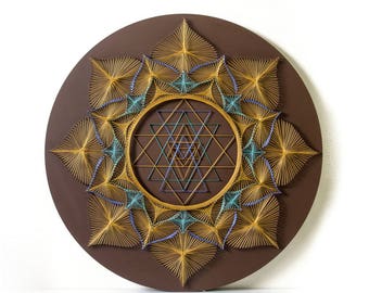 String Art SRI YANTRA  sacred geometry  meditation wall art home decor wall décor Mandala Zen  3D art New Age  spiritual gift, yoga art