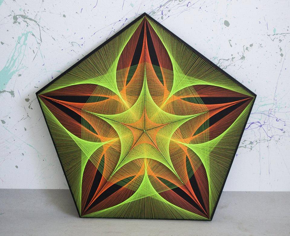 Wall Hangings PENTAGRAM String Art sacred geometry wall art Etsy