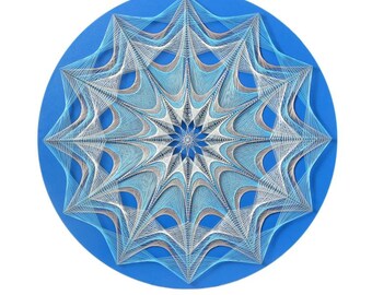 string art  Hydrosphere  sacred geometry spiritual gift art zen yoga art wall art office design wall decor yoga studio design
