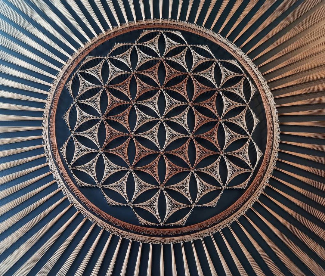 String Art FLOWER OF LIFE Mandala Sacred Geometry Psychedelic Wall Art ...