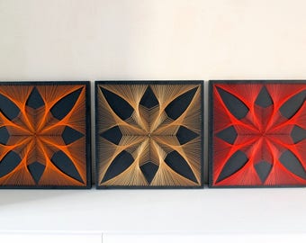 string art SACRED FLOWERS  Wall art Designinterior  Ofice decor Wall décor Mandala Zen Design yoga studio