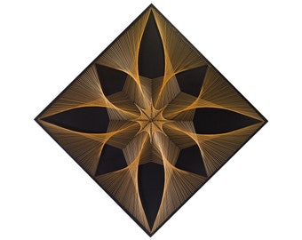 Wall art string art  Christmas star  on a white canvas  Ofice decor Wall décor Mandala Zen Design yoga studio