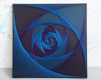 ROSE OF SPACE, string art, sacred geometry, meditation, cosmos, harmony, string art, wall art, home decor, wall décor, Mandala, Zen, 3D art