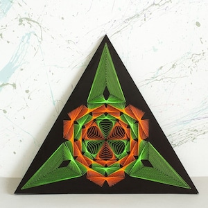 TRIANGLE string art sacred geometry string art geometry mandala zen  decor wall hangings spiritual picture special gift yoga studio design