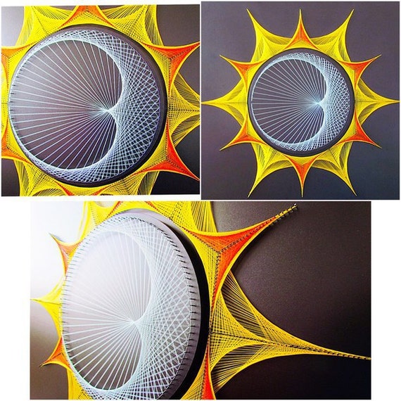 Wall Hangings Sun moon and stars minimalist string art wall decor Home ...
