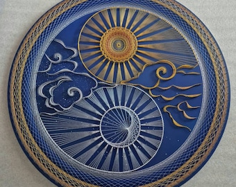 string art Yin Yang ,sun and moon,wondeful decor