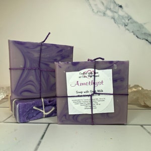 Amethyst-Goat Milk Palm-Free Artisan Bath Soap-Cold Processed Organic Soap Bars-Pamper & Protect Skin