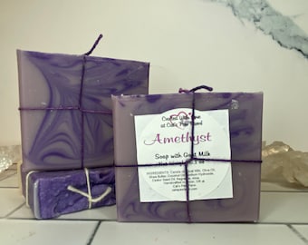 Amethyst-Goat Milk Palm-Free Artisan Bath Soap-Cold Processed Organic Soap Bars-Pamper & Protect Skin