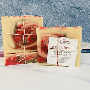Apple Spice-Goat Milk Palm-Free Artisan Bath Soap-Cold Processed Organic Soap Bars-Pamper & Protect Skin