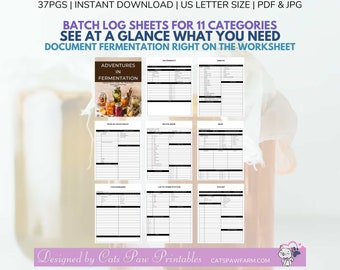 Adventures in Fermentation: Logbook, Planner, Tracker, Info Resource, Recipe Sheets, Journal & Coloring Pages