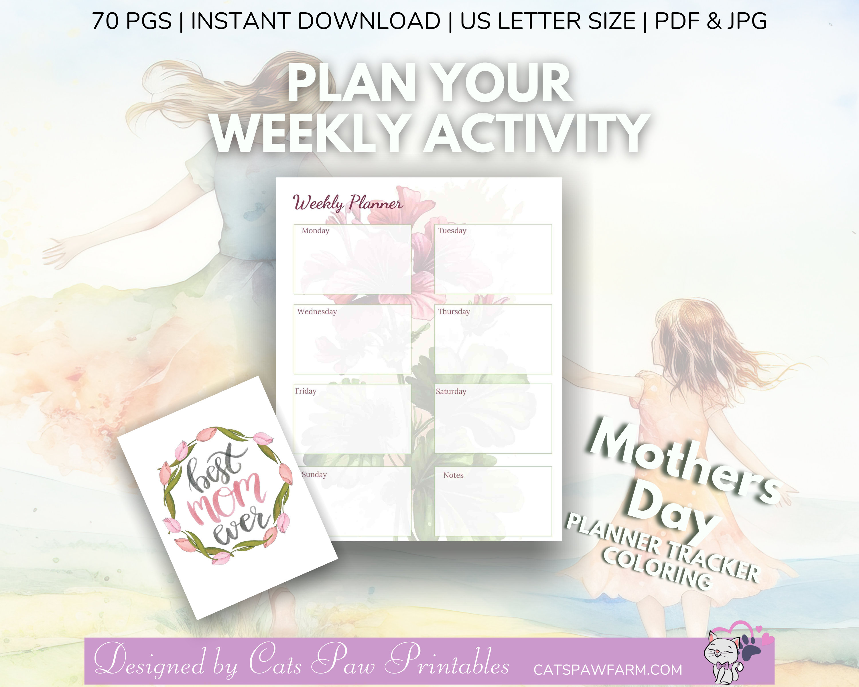 Mother's Day Planner-tracker-coloring Book: Planner, Meal Prepper ...