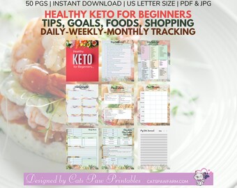 Healthy Keto for Beginners: Planner, Meal Prepper, Journal, Logbook, Habit Tracker
