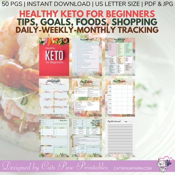 Healthy Keto for Beginners: Planner, Meal Prepper, Journal, Logbook, Habit Tracker