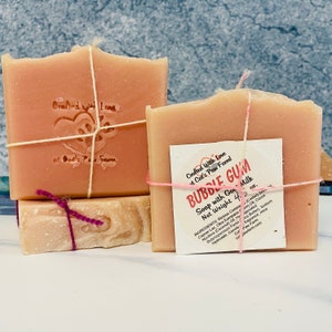 Bubble Gum-Goat Milk Palm-Free Artisan Bath Soap-Cold Processed Organic Soap Bars-Pamper & Protect Skin