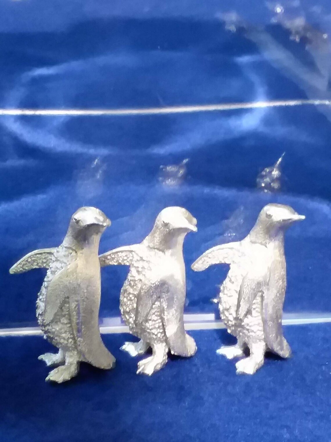 1 Solid Pewter Penguin Figurine Free Standing Sold Etsy