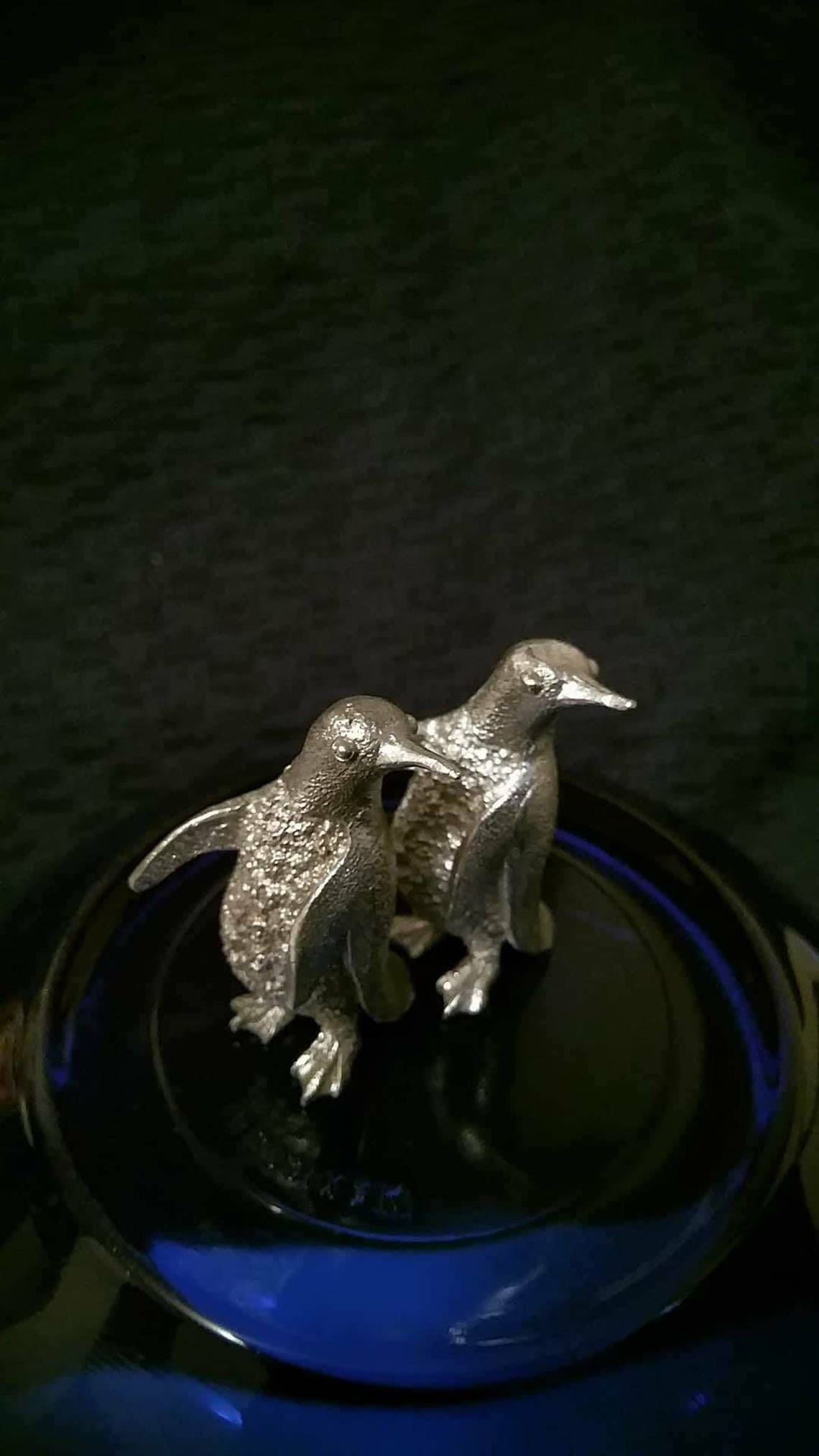 1 Solid Pewter Penguin Figurine Free Standing Sold Etsy