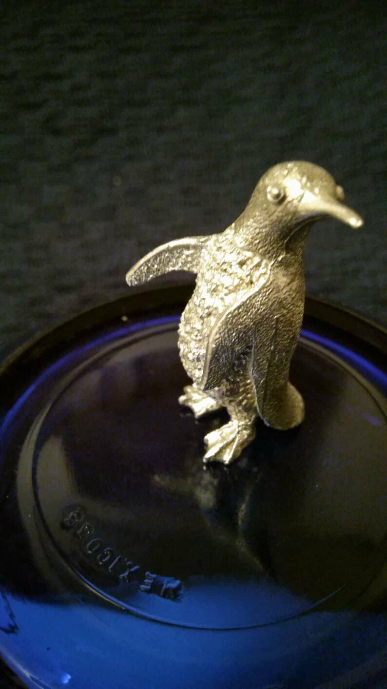 1 Solid Pewter Penguin Figurine Free Standing Sold Etsy