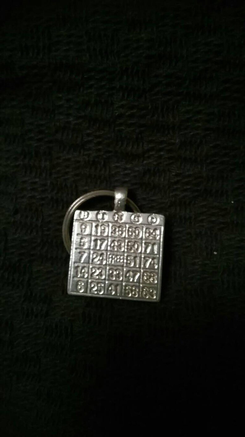 Pewter Bingo Card Keychain Lucky Keychain Etsy