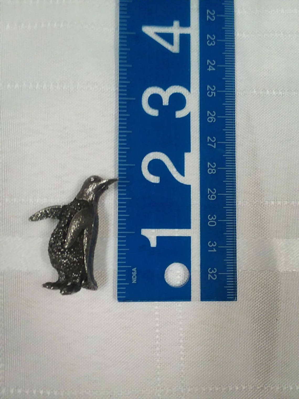 1 Solid Pewter Penguin Figurine Free Standing Sold Etsy