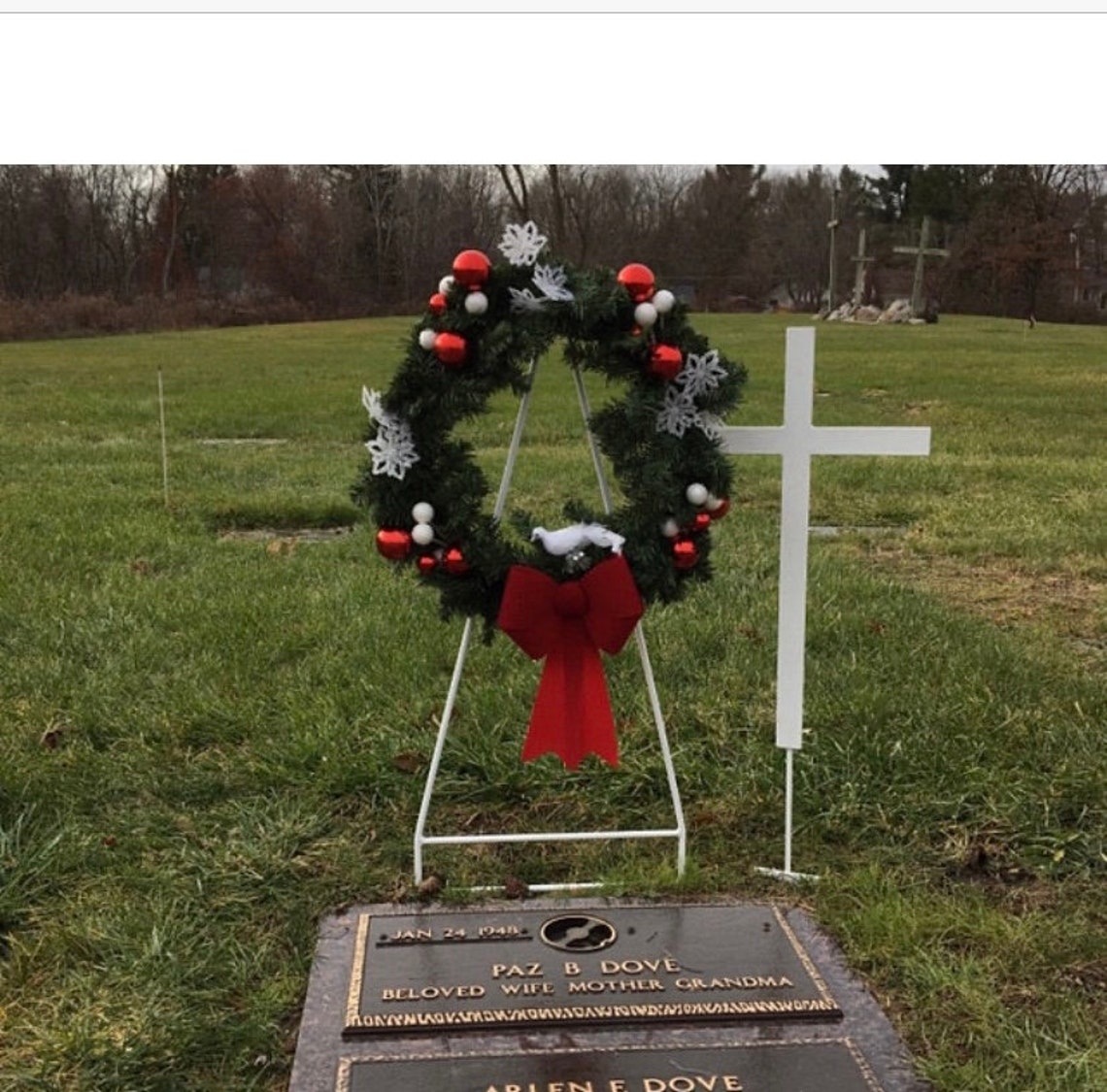 Set of 2 Memorial Cross and Wreath Stand for grave Etsy