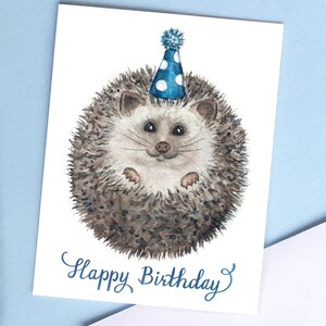 Hedgehog Birthday Card, Printable Card, Printable Envelope, Woodland ...