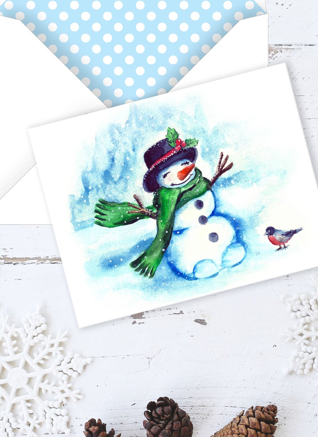 PRINTABLE CHRISTMAS Card, Printable Envelope, Printable Holiday Card ...