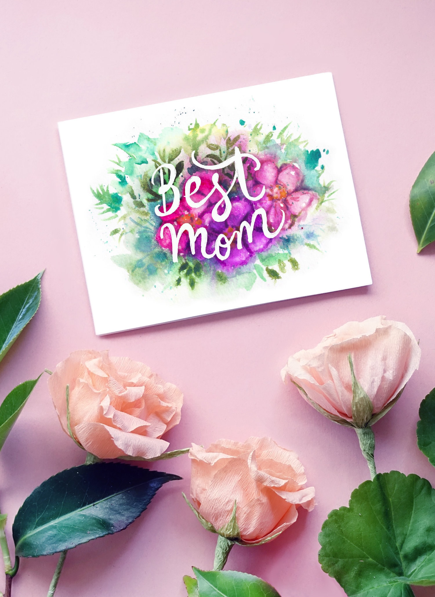 printable mothers day card with envelope best mom floral etsy printable mothers day card