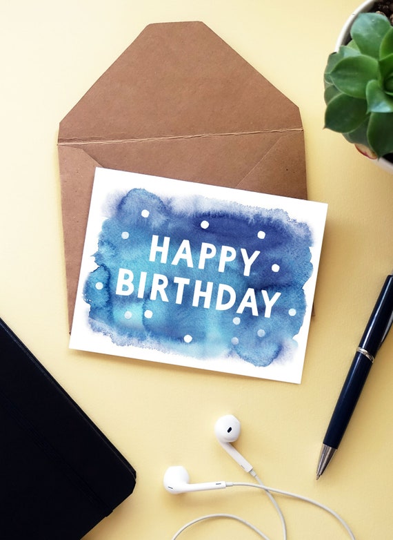 Printable Birthday Card For Him Her Happy Birthday Printable Etsy