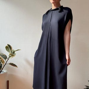 Lanvin Navy Rope Detail Shift Dress