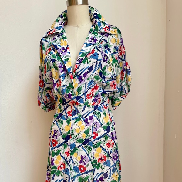 Vintage Norma Kamali Floral Shirtdress