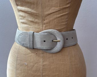 Vintage Giorgio Armani Beige Suede Leather Wide Belt