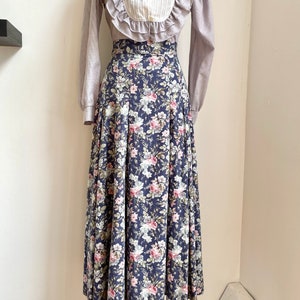 Vintage 1980s Laura Ashley Floral Midi Skirt Ireland