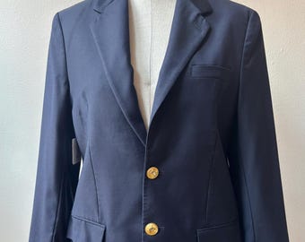 Chaqueta deportiva de lana azul marino Polo Ralph Lauren, estilo vintage de los años 80/90.